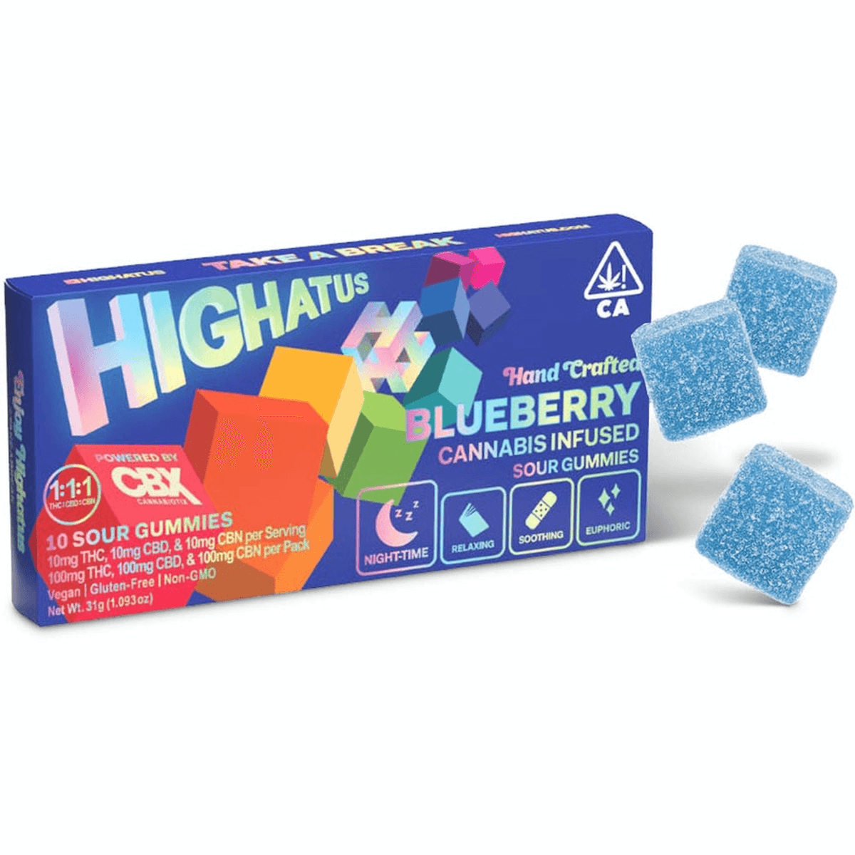 CBX Highatus Sour 1:1:1 THC/CBD/CBN Gummies