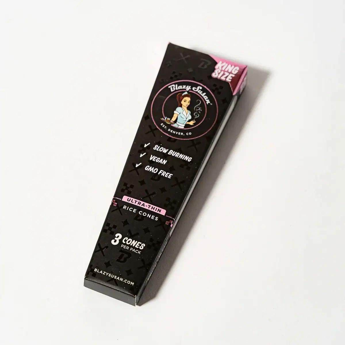 Blazy Susans Ultra Thin Rice Pre Rolled Cones king size - Image 1